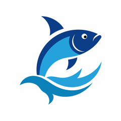 Fish logo icon design vector illustration template.