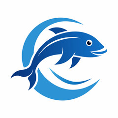 Fish logo icon design vector illustration template.
