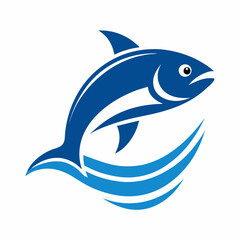 Fish logo icon design vector illustration template.