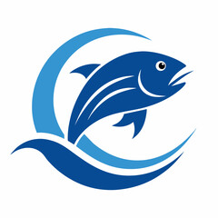 Fish logo icon design vector illustration template.