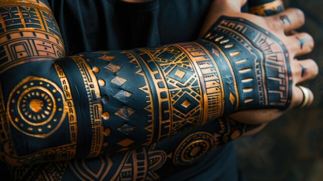 Person with arm tattoos - Powered by Adobe