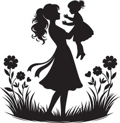 Mothers Day Silhouette Vector