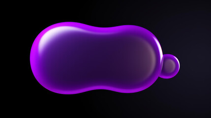 Vibrant purple speech bubble illustration on dark backdrop.