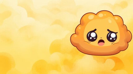 A cute emoji character showing frustration in a colorful speech bubble  cartoon illustration.
