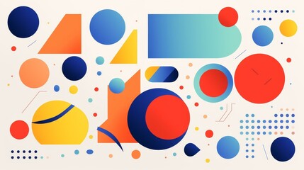 Obraz premium Chic and modern design with playful squiggles and geometric patterns.