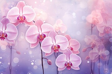 Pink flowers blooming on purple background