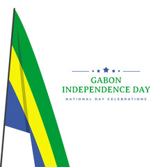 Gabon independence day celebration grapchics template.