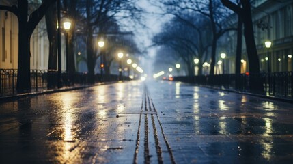 Emptiness of a street with a  inscription symbolizing the new year and setting goals.