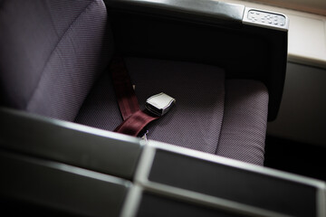 Plane row seats air craft business class window cabin interior travel holiday sit fly comfort
