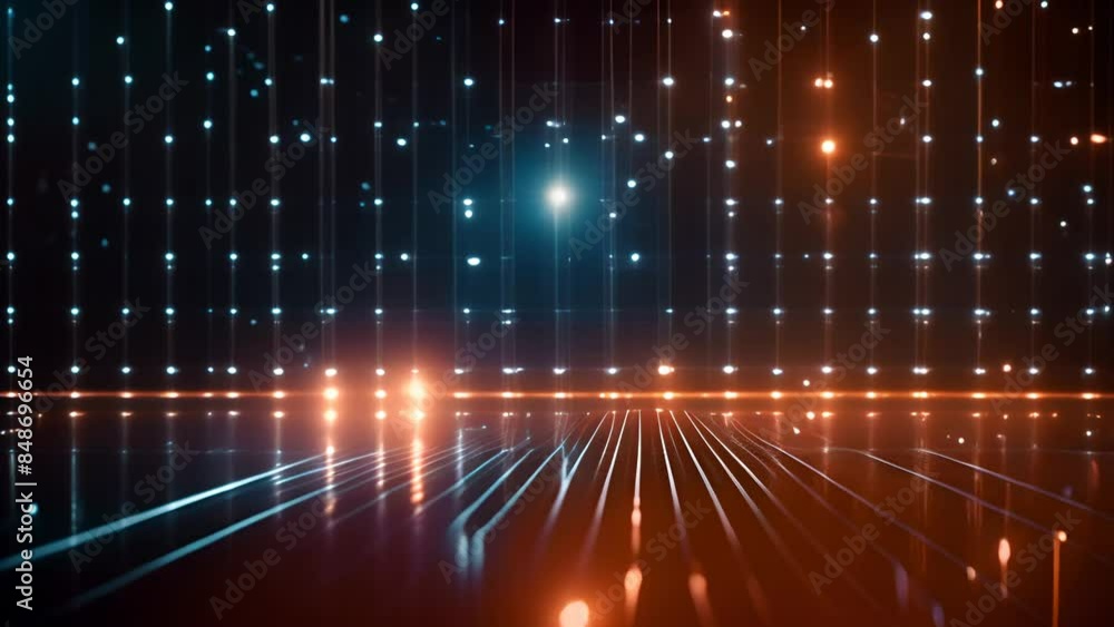 Poster abstract grid lights generative ai
