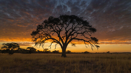 Obraz premium sunset in the savannah