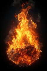 fire effect ,isolated on white background