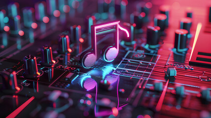 music icon with 3D display