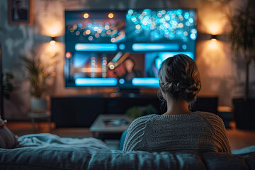 Obraz premium Watching a Sci-Fi Movie