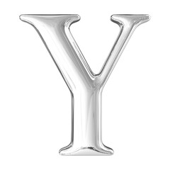 Silver 3D Font Letter Y uppercase