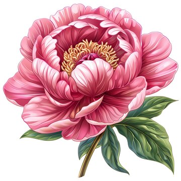 pink peony flower blossom isolated clip art preview