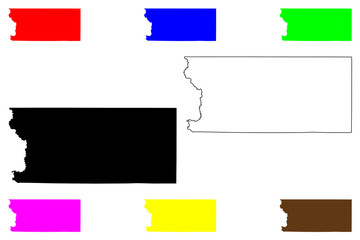 Lyon County, Iowa (U.S. county, United States of America, USA, U.S., US) map vector illustration, scribble sketch Lyon map