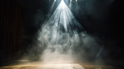 The spotlight creates stunning contrast between light