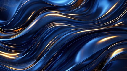Dark Blue Background with Gold Lines, in the Style of Spherical Sculptures:  Precisionist Lines
