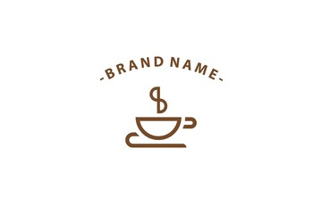 Coffee cup logo with a simple and modern design for company and brand