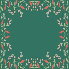 Paintings of pink flowers on a green background for many types of designs. It is a picture frame for presenting a message or advertisement with space to put advertising words or as a card.