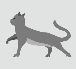 Cat Animal Simple Flat Design Vector