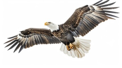 Obraz premium bald eagle flying in the air with its wings spread