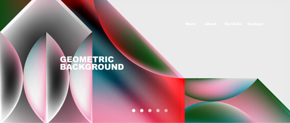 Abstract geometric shapes web design page. Vector Illustration For Wallpaper, Banner, Background, Card, Book Illustration, landing page