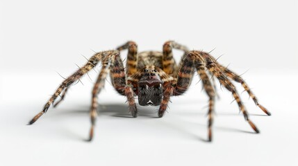 close up of a spider on a white surface