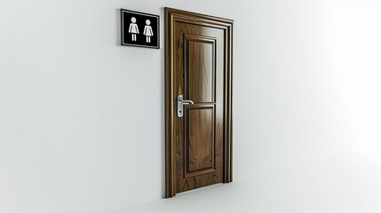 door with a sign on it and a toilet sign on the wall