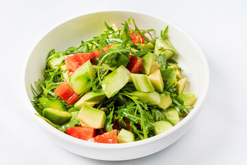 summer salad on the white