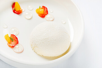 mousse cake  with fresh strawberry