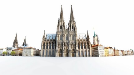 Obraz premium large cathedral with a clock tower in front of a city