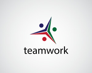 creative three people circular triangle shaped logo