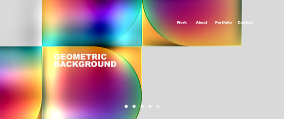 Geometric abstract glassmorphism with circles and squares. Vector Illustration For Wallpaper, Banner, Background, Card, Book Illustration, landing page