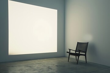 A quiet gallery corner featuring an experimental video art installation projected onto a plain white wall, emphasizing the interplay of light and shadow. 