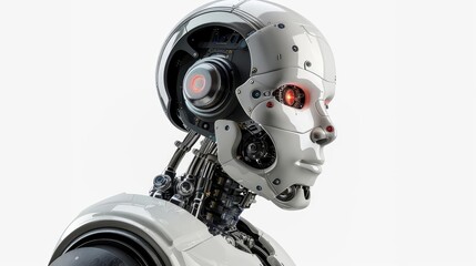 robot with a red eye and a head