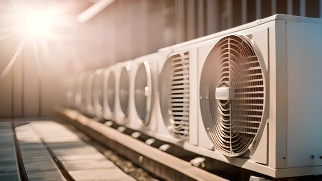 Air Conditioner Units On Sunny Day Generative AI