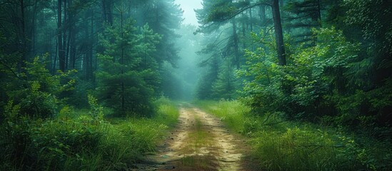 Obraz premium The situation in the forest with beautiful natural composition