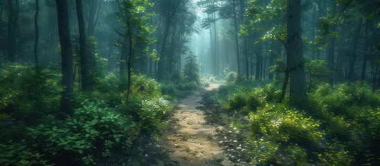 Obraz premium The situation in the forest with beautiful natural composition