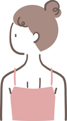 痩せた女性の後ろ姿のイラスト素材