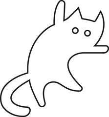 Fototapeta premium Cat icon in line style. Animal silhouette Black Pet Symbol for templates, website design and infographics, Drawing with children. Home animal sign editable stock isolated on transparent background.