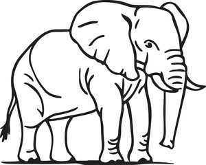 Obraz premium Art & Illustration of a Elephant vector silhouette image