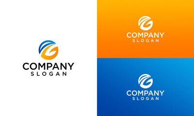 abstract letter d monogram logo design template