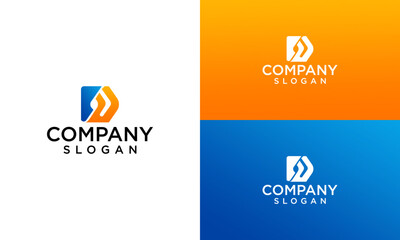 abstract letter d monogram logo design template