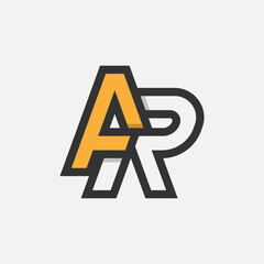 Letter AR or RA Logo, Monogram Logo letter A with R combination, design logo template element, vector illustration