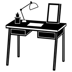 Desk table furniture vector silhouette illustration svg file