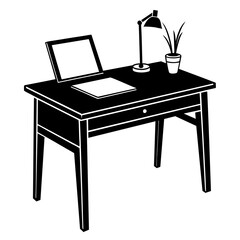 Desk table furniture vector silhouette illustration svg file