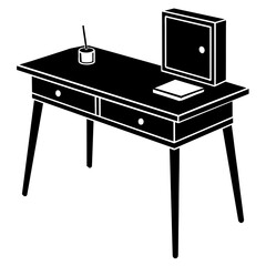 Desk table furniture vector silhouette illustration svg file