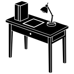 Desk table furniture vector silhouette illustration svg file